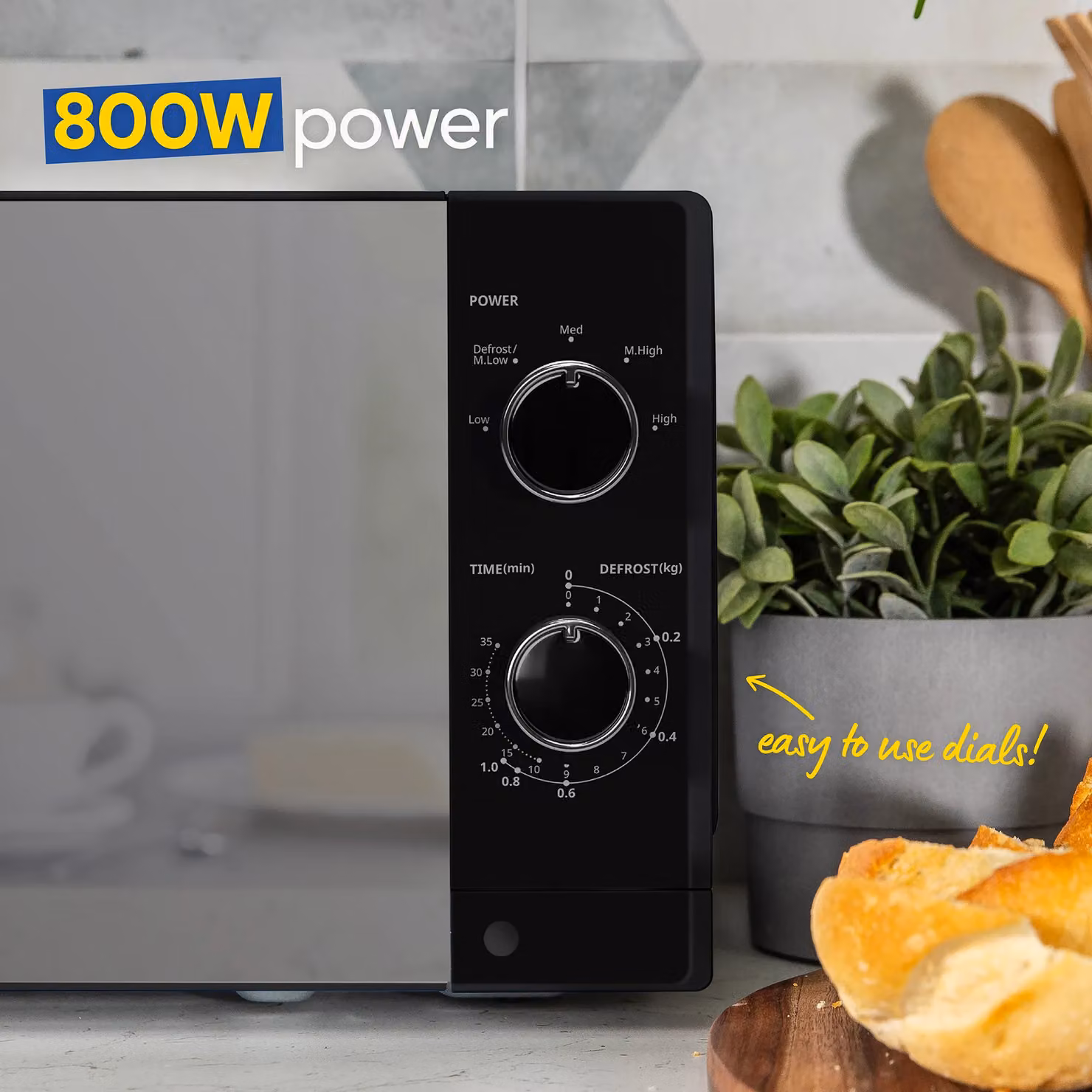 Russell Hobbs RHM2027 Manual Solo Microwave, 20 Litres, 800W, Black – 6