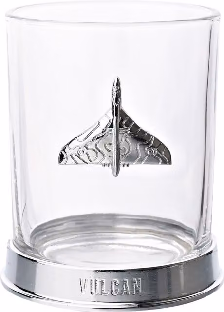 Harvey Makin RAF Glass and Metal Whiskey Tumbler in Transparent