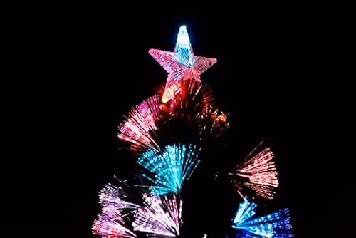 Shatchi Green Fibre Optic LED Christmas Tree with Multicolour Lights and Remote Control, Height: 91.44 cm – 4