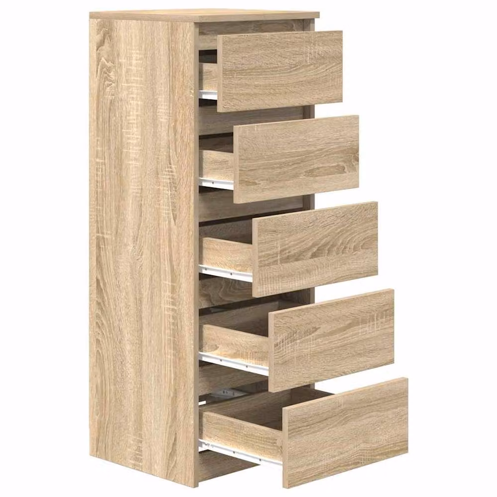 Berkfield Home Sideboard with Drawers in Sonoma Oak, Light Brown, W/D/H: 37.5 x 35 x 99 cm – 2