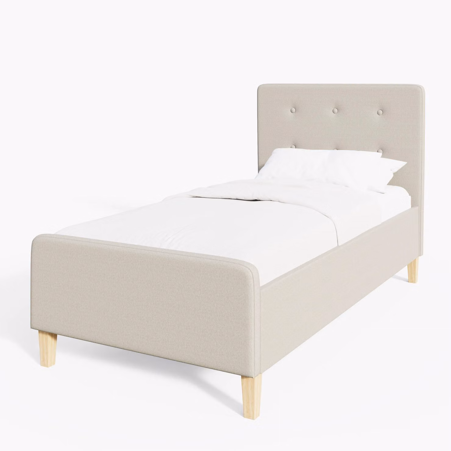 GFW Ashbourne Upholstered Ottoman Storage Bed Frame in Beige or Grey, W/D/H: 90 x 190 cm – 2
