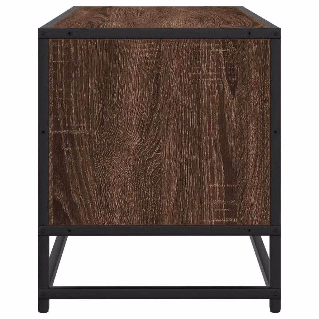 Berkfield Home Industrial TV Cabinet in Brown Oak, W/D/H: 80 x 34.5 x 40 cm – 4