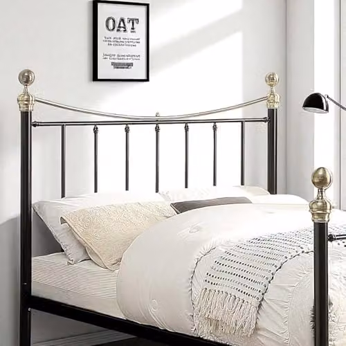 OAT Home Hampstead Victorian Metal Bed Frame in Black, W/D/H: 135 x 190 x 206 cm – 3