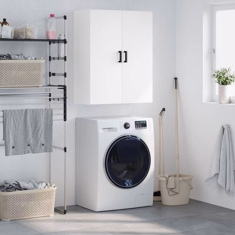 Berkfield Home Wall Mounted Cabinet in White, W/D/H: 69.5 x 34 x 90 cm – 2