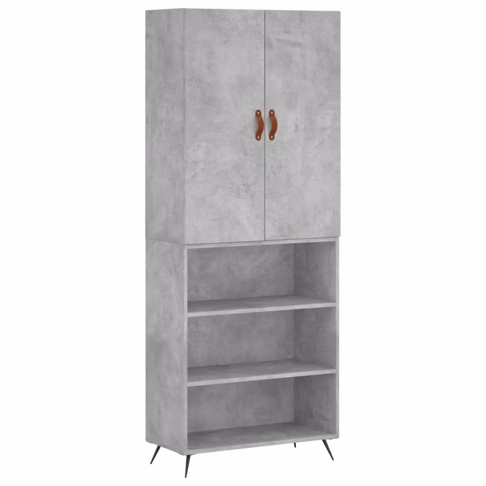 Berkfield Home Modern Highboard in Concrete Grey, W/D/H: 69.5 x 34 x 180 cm – 3