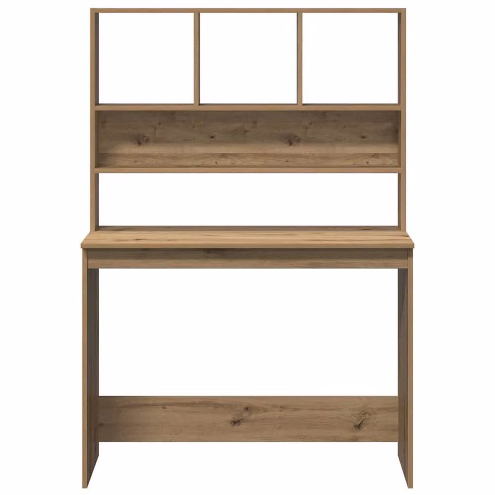 Berkfield Home Computer Desk with Shelves in Artisan Oak Brown, W/D/H: 102 x 45 x 148 cm – 3