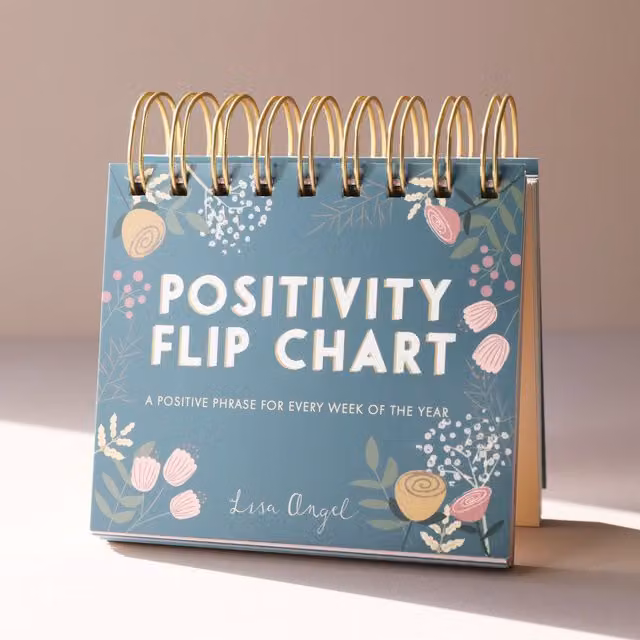 Lisa Angel Women's Weekly Positivity Floral Desktop Flip Chart in Mid Blue