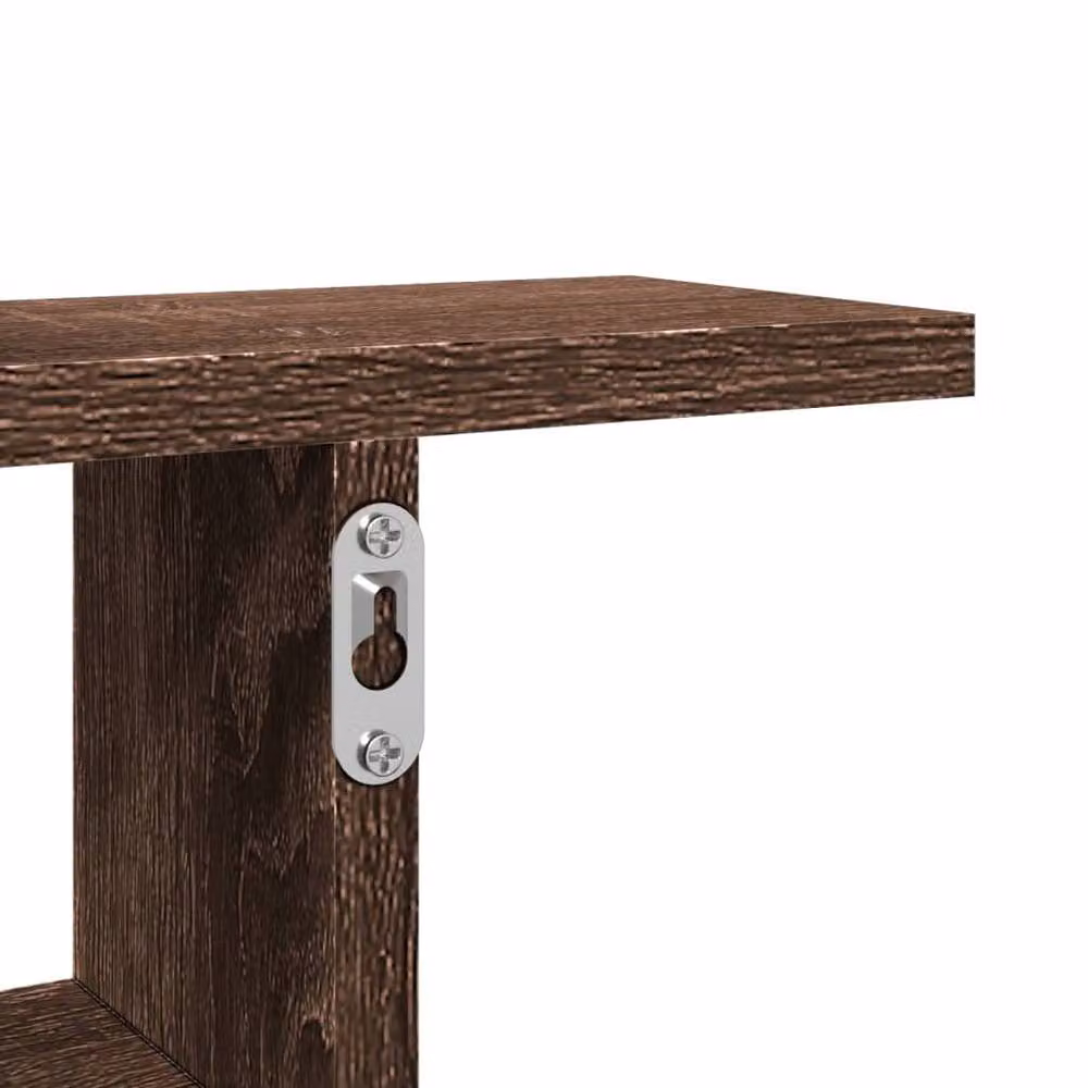Berkfield Home Wall Mounted Shelves, 2 Piece Brown Oak Engineered Wood, W: 50 cm, D: 12 cm, H: 50 cm – 5