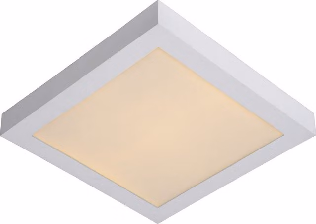 Lucide Brice-Led Modern Square Flush Ceiling Light, White, Diameter: 30 cm, IP44, Dimmable