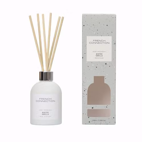 French Connection Black & White Collection Winter Vanilla Scented Reed Diffuser, 100ml