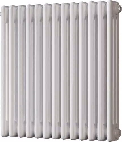 UK Radiators White Steel 3 Column Horizontal Radiator H: 60.0 cm, W: 59.9 cm