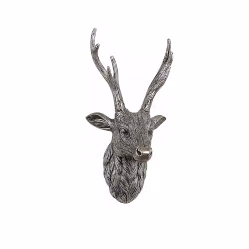 Melody Maison Silver Metal Wall Mounted Stag Head W/H: 18 x 43 cm – 2