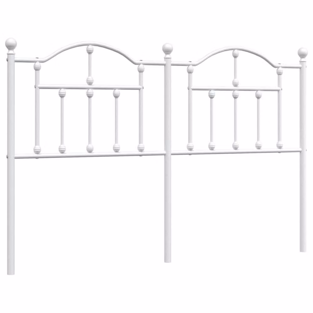 Berkfield Home Classic Metal Headboard in White, Width: 135 cm – 2