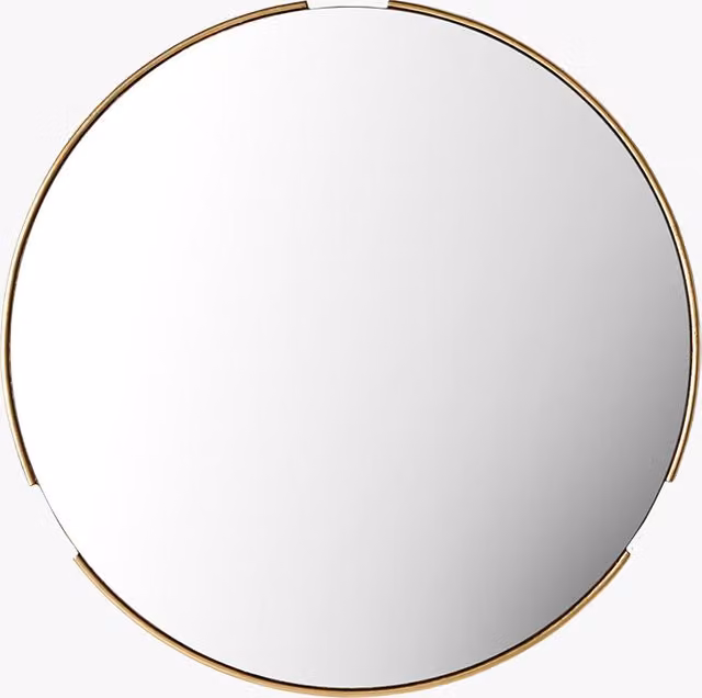 Perch & Parrow Wenlock Round Minimalist Gold Metal and Glass Mirror