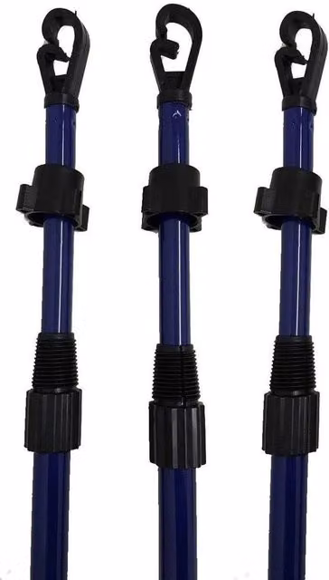 FLAVORA 3-Piece Adjustable Extending Clothes Washing Line Poles in Dark Blue