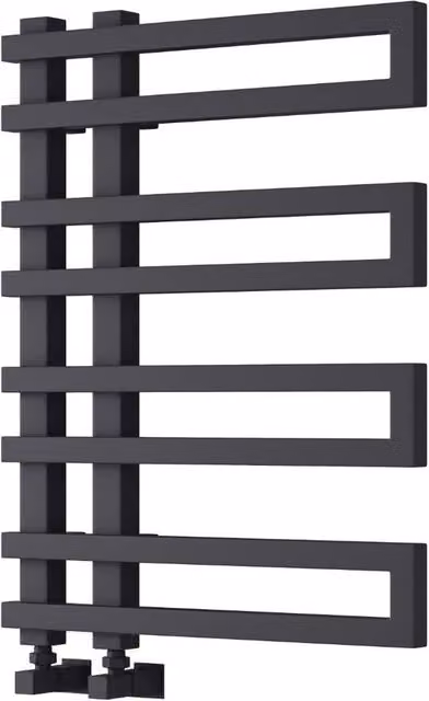 Bathroom Kingdom Pietra Anthracite Designer Flat Panel Heated Towel Rail, Grey, H: 72.0 cm, W: 53.0 cm