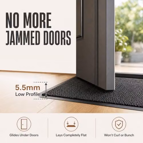 Desire Rugs Non-Slip Dirt Trapper Door Mat with Rubber Edges, Anthracite Grey, W: 40 cm, D: 60 cm – 7