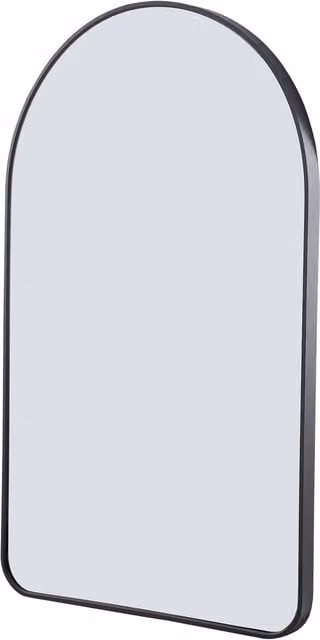 Livingandhome Round Wall Mounted Modern Bathroom Mirror with Black Aluminium Frame, Width: 50 cm