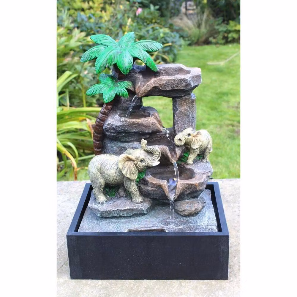 SPETLEK Multicolour Elephant Tabletop Garden Ornament Fountain – 2