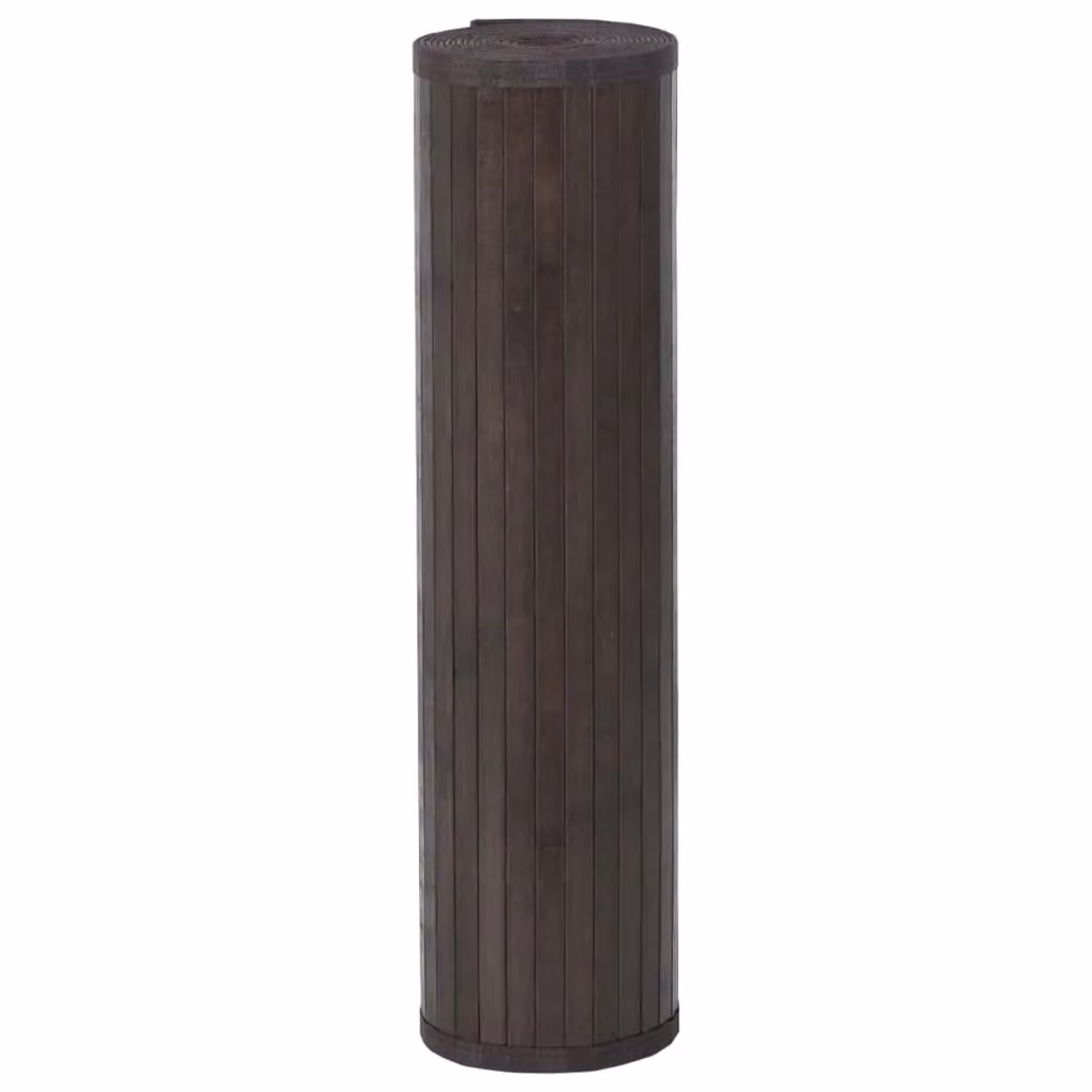 Berkfield Home Rectangular Bamboo Rug in Brown, W: 100 cm, D: 60 cm – 3