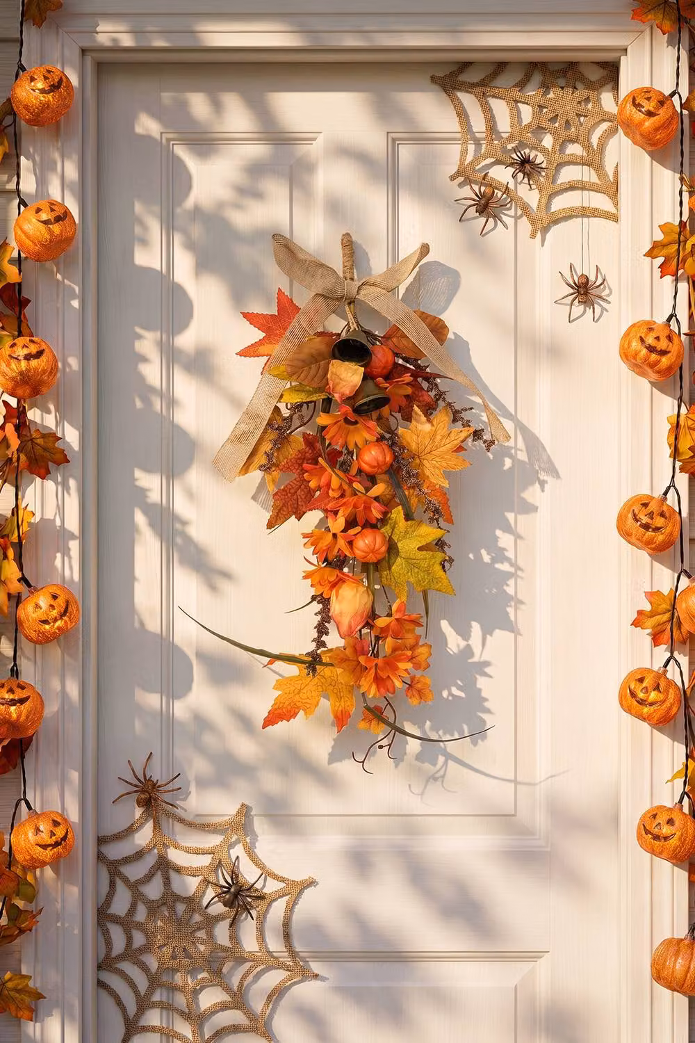 Living and Home Artificial Autumn Teardrop Swag Decoration in Multicolour and Orange – 2