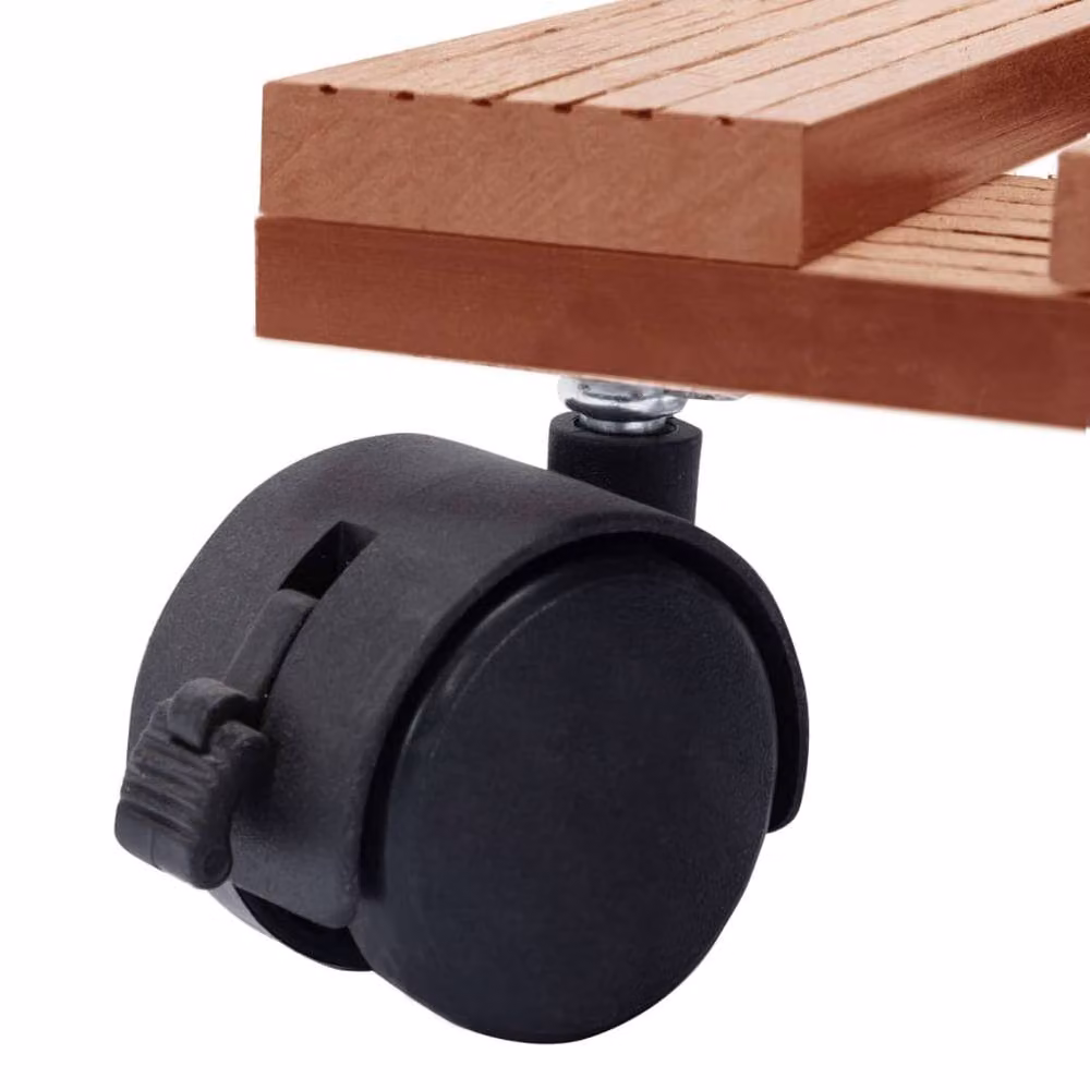 Berkfield Home WPC Plant Trolleys, 2 Pack, Brown, W/D/H: 30 x 30 x 7.5 cm – 4