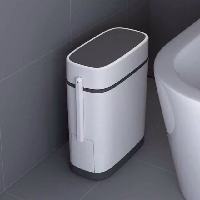 KORVIXA 2 in 1 Touch Bathroom Waste Bin, White