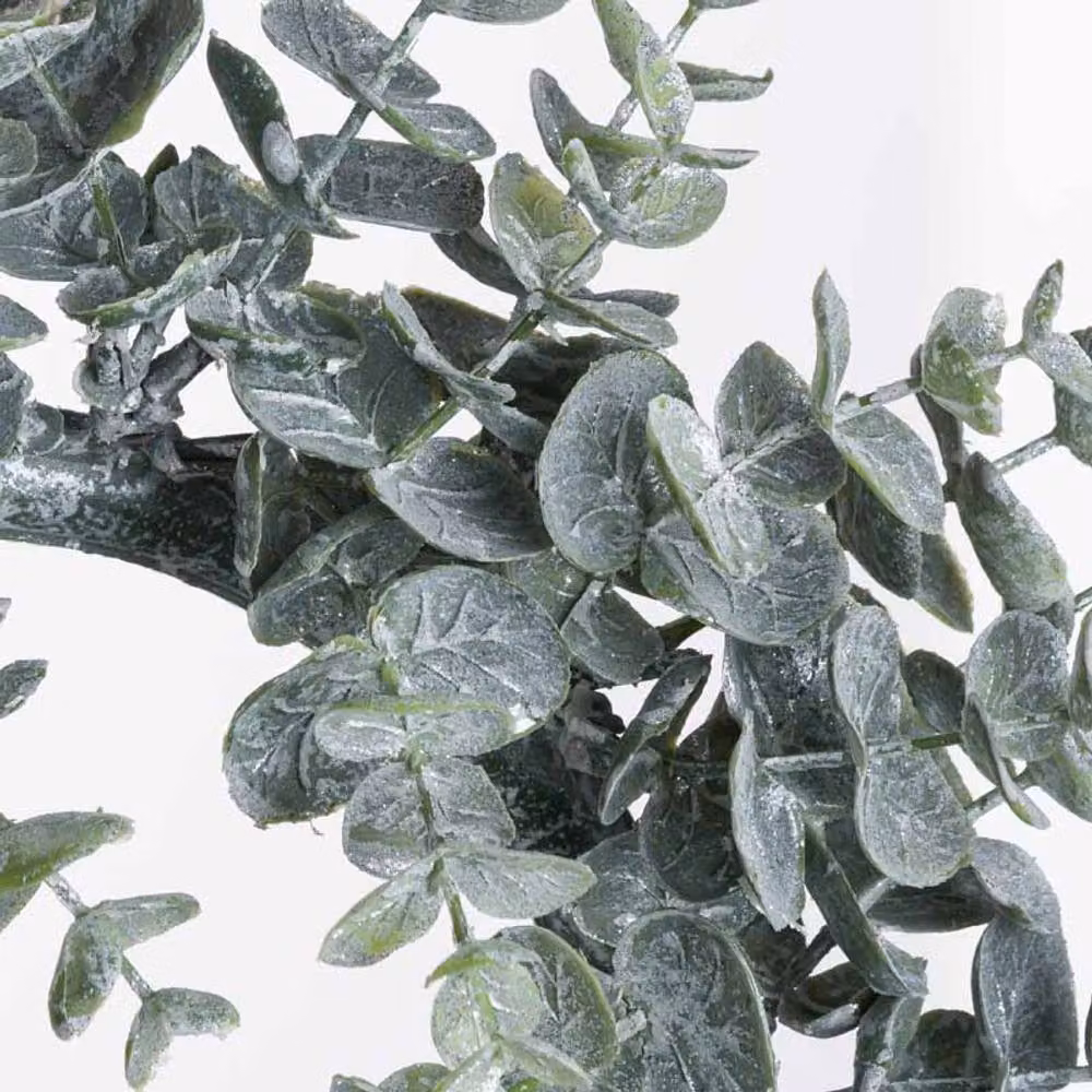 Lemon Pavilion Furniture and Decor Large Frosted Eucalyptus Candle Wreath in Green, W33 x H33 x D33 cm – 2