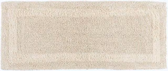 Homescapes Luxury Reversible Cotton Bath Mat Runner in Beige, W/D/H: 40 x 100 cm