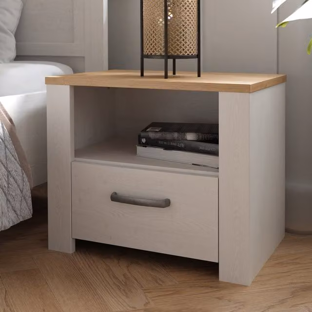 Furniture To Go Bohol 1 Drawer Bedside Table in Navy Oak