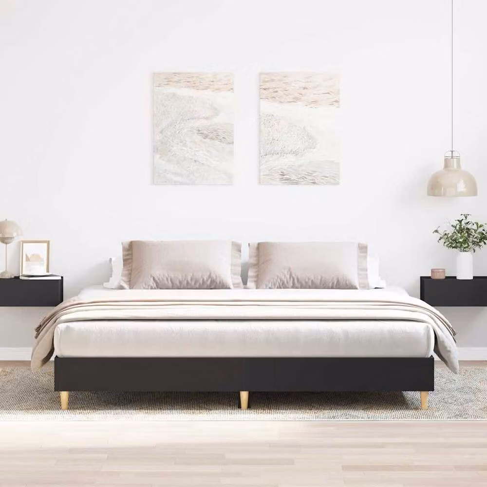 Berkfield Home Super King Bed Frame in Black, Engineered Wood, W/D/H: 180 x 200 cm – 2