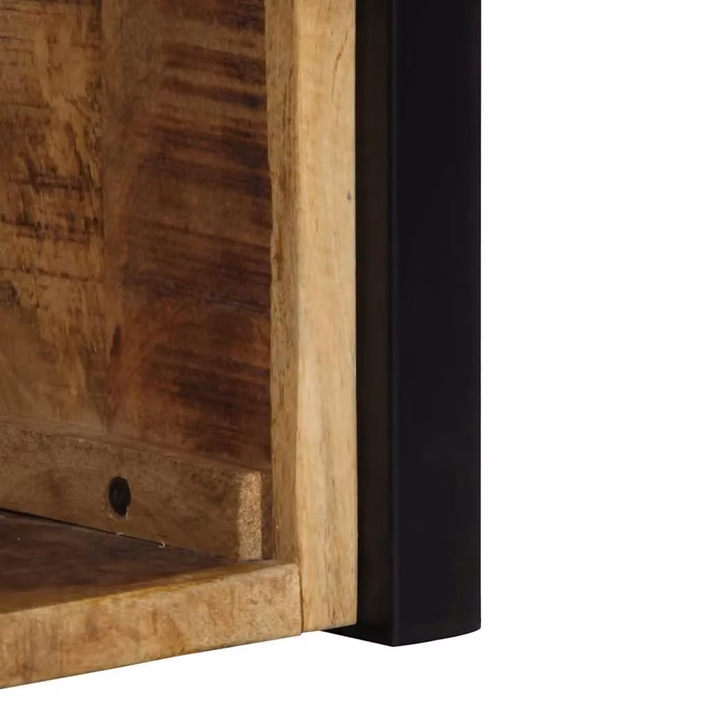 Berkfield Home Bedside Cabinet in Brown Solid Rough Mango Wood W/D/H: 40 x 35 x 40 cm – 6