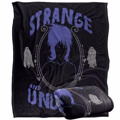 Warner Bros. Beetlejuice Strange and Unusual Super Soft Silky Touch Fleece Throw Blanket, Multicolour, W: 152.4 cm x D: 127.0 cm