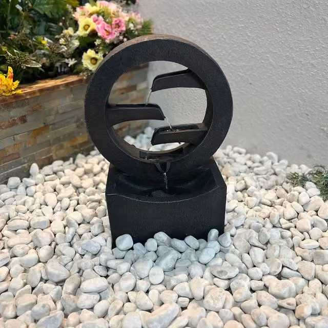 Tranquility Lunar Flow Modern Mains Water Feature - Grey