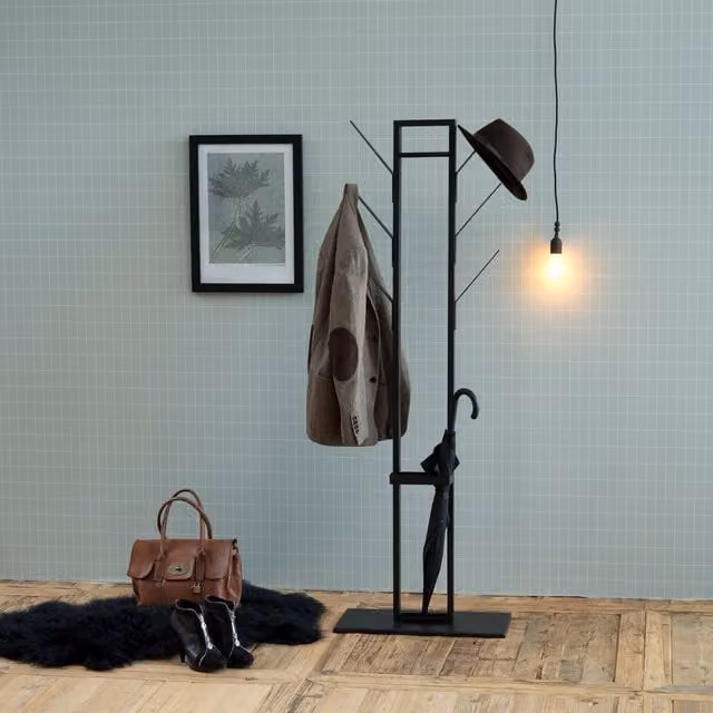 Furniture To Go Vinson Coat Hanger Frame in Matt Black Metal