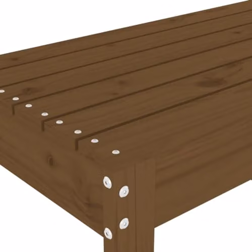vidaXL Rustic Garden Bench in Brown Solid Pine, W/D/H: 110 x 38 x 45 cm – 3