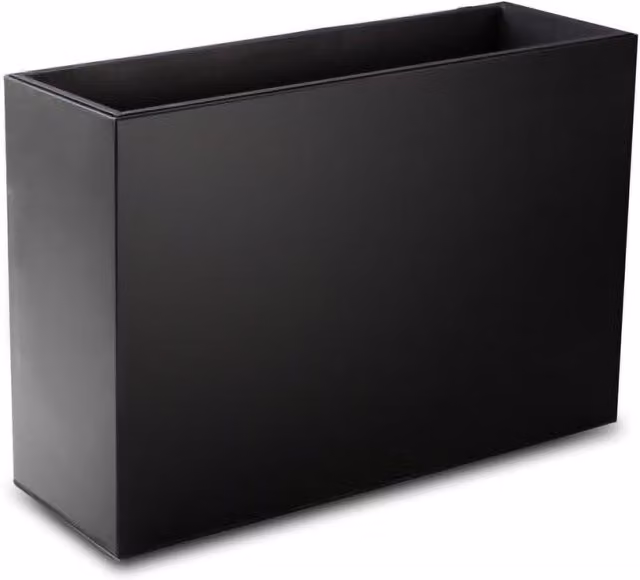 Primrose Tall Trough Zinc Planter with Plastic Insert, Black