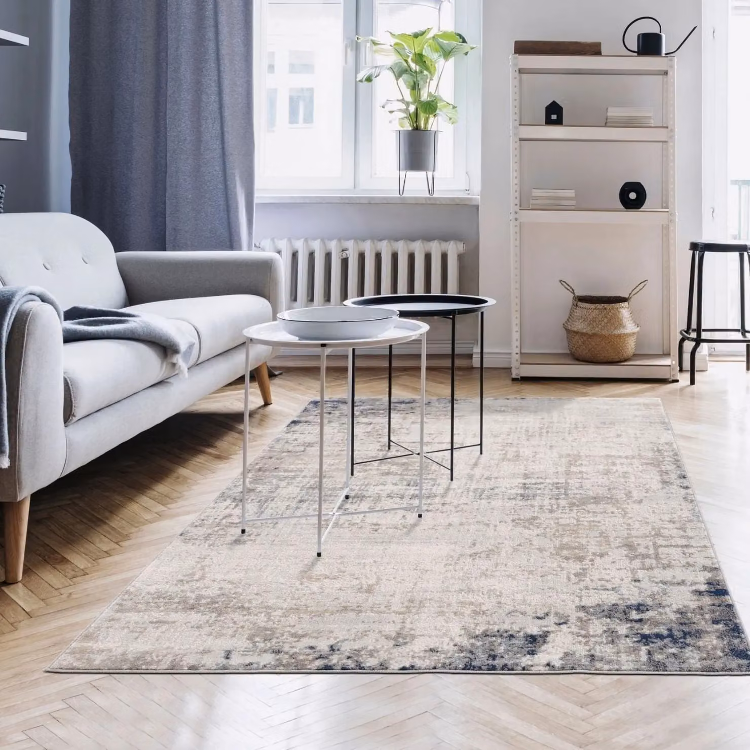THE RUGS Montana Abstract Living Room Rug in Brown, Blue and Beige, W: 80 cm, L: 150 cm – 2