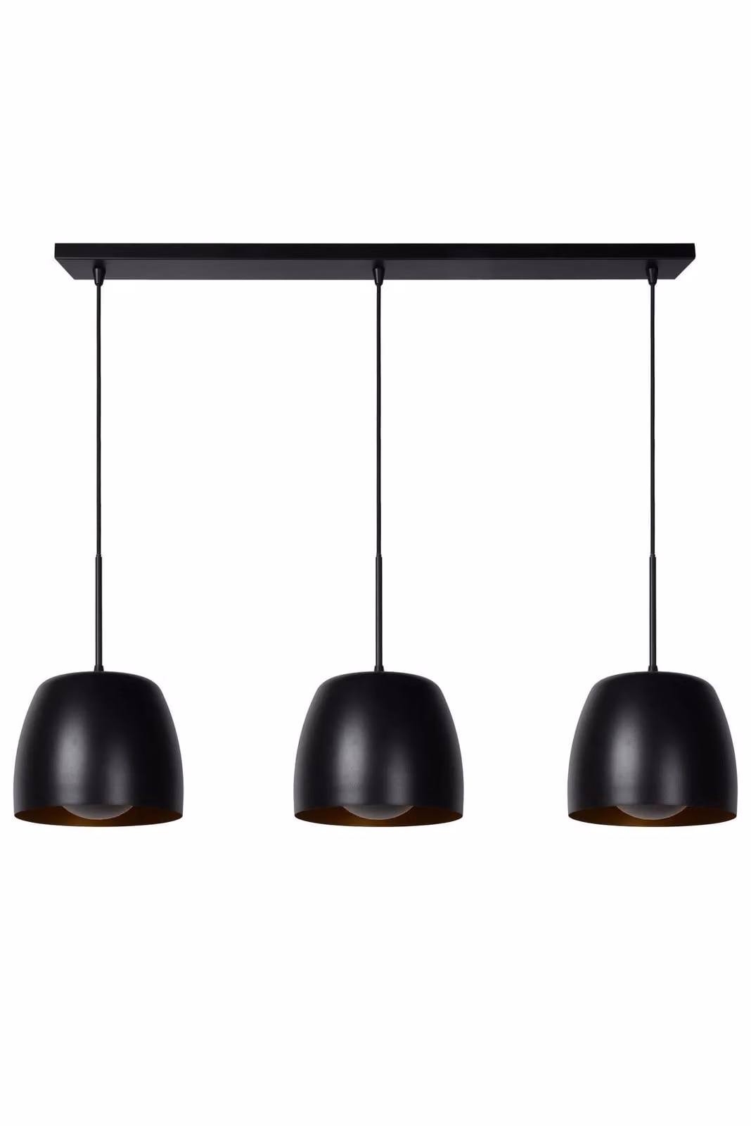 Lucide NOLAN Black Metal Dimmable Adjustable Bar Pendant Light with 3 x E27 Sockets – 2