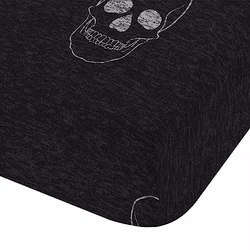 Catherine Lansfield Skulls Halloween Double Fitted Sheet in Grey, W/D/H: 140 x 200 cm – 2