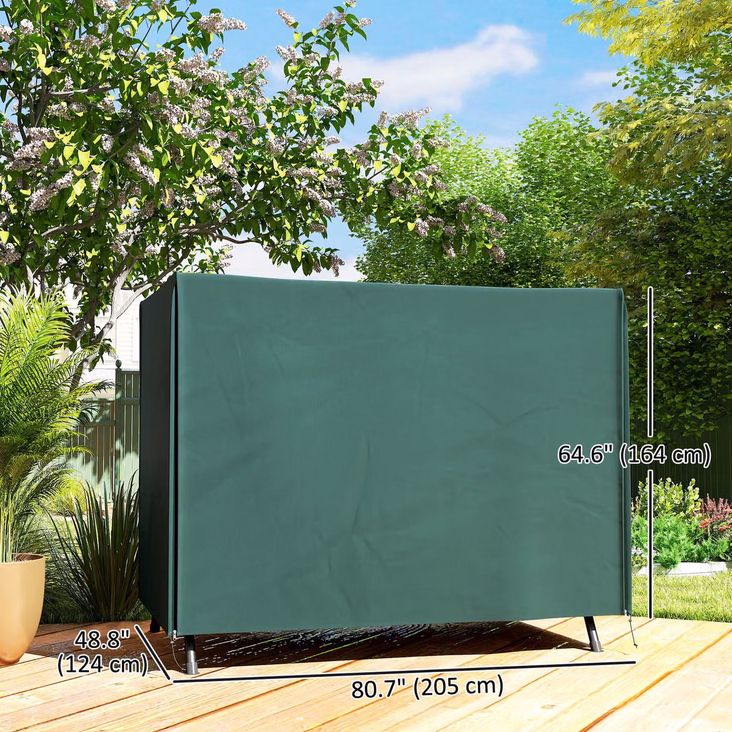 Outsunny Waterproof Green Swing Chair Cover in Durable Polyester – 3