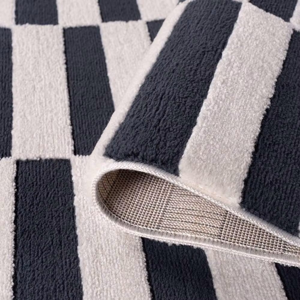 THE RUGS Loft Striped Soft Pile Area Rug in Navy Blue, W: 120 cm, L: 170 cm – 5