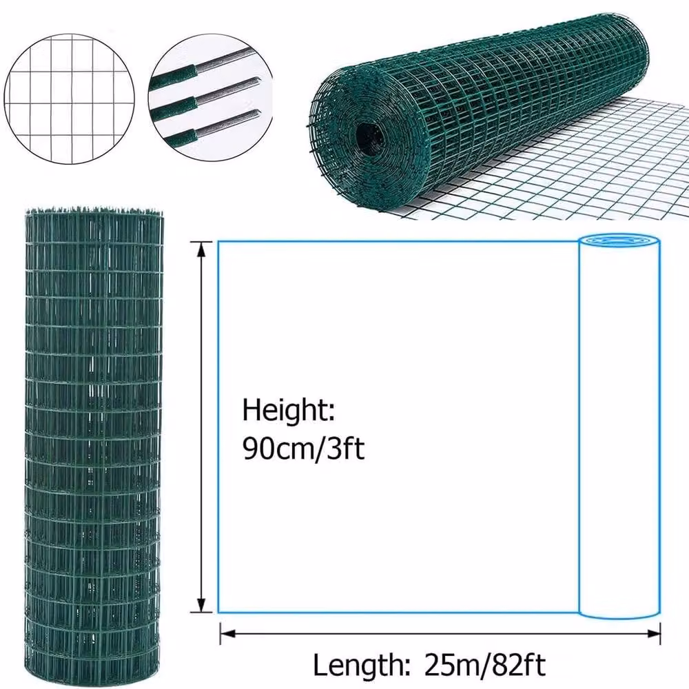 FLAVORA Green PVC Coated Single-Bar Welded Wire Mesh, W/H: 100 x 100 cm – 2