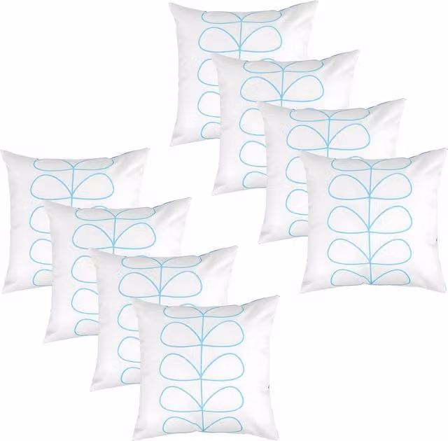 Gardenista Striped Outdoor Scatter Cushion in Blue and White, Square, 8.0 cm