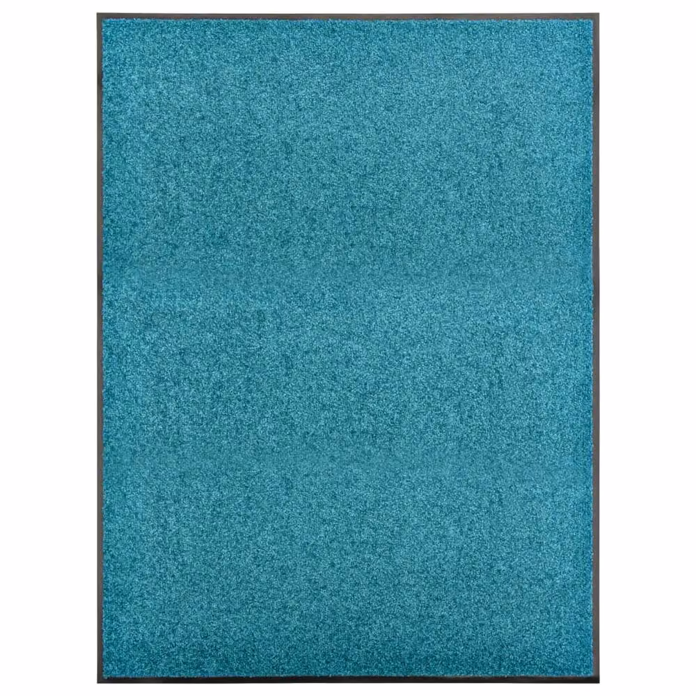 Berkfield Home Washable Non-Slip Doormat in Cyan Aqua, W/D: 90 x 120 cm – 2