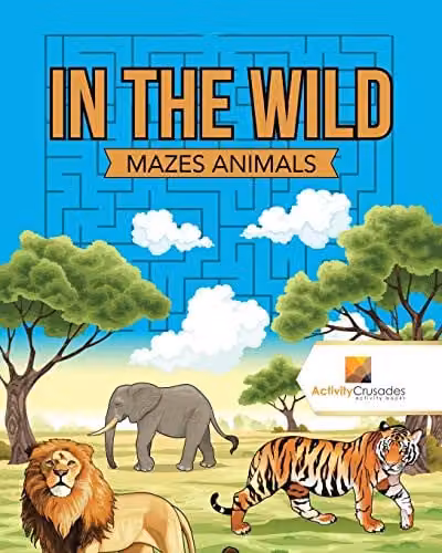 Activity Crusades In the Wild: Mazes Animals Multicolour Paper Activity Book, W: 25.4 cm, H: 20.32 cm, D: 0.61 cm