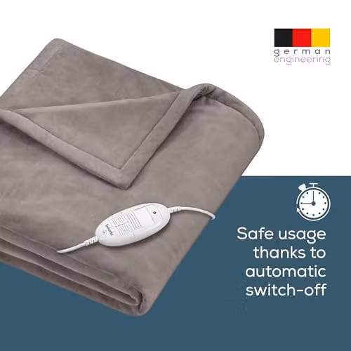 Beurer HD75 Electric Fleece Blanket in Beige, 180 x 130 cm, with 6 Temperature Settings and Automatic Switch-Off – 3