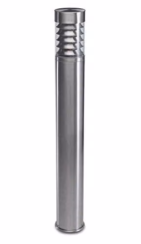 Leds C4 Priap 55 Solar Bollard Light in Silver with Transparent Glass and E27 Socket