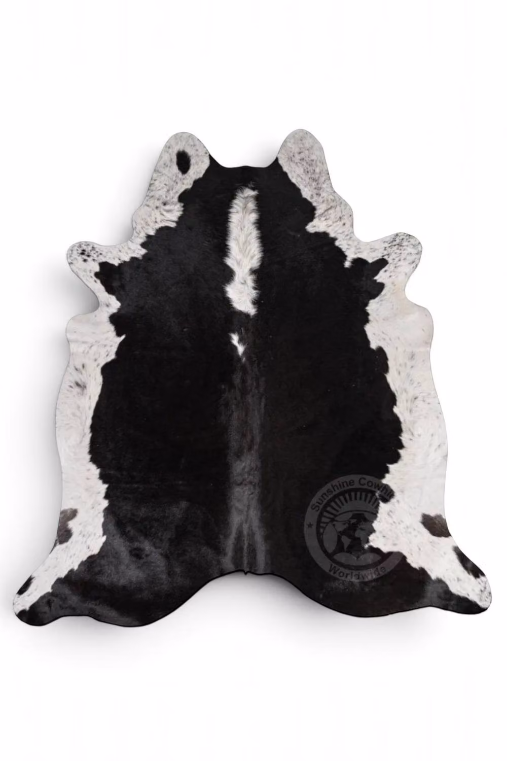 Infinity Leather Hereford Cowhide Hairon Rug in Black and White, W: 180 cm x D: 220 cm – 2