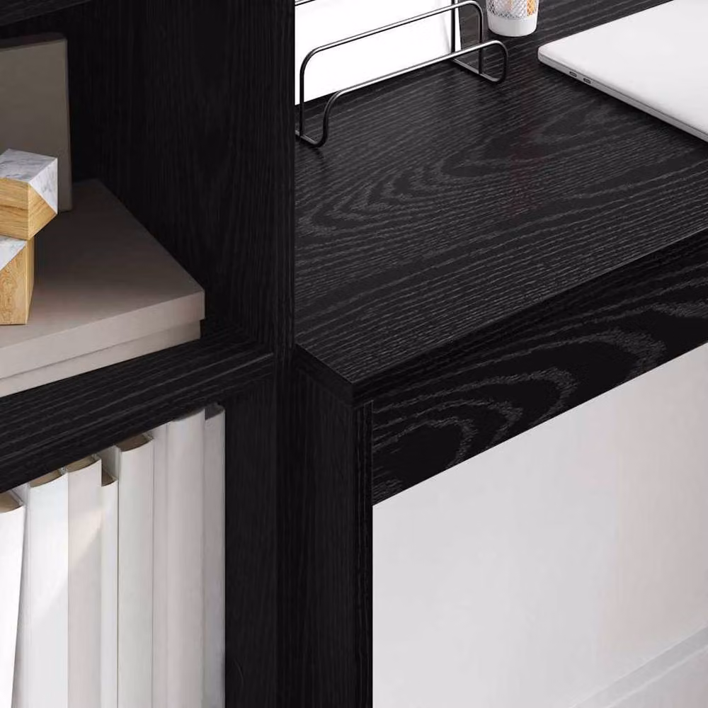 Berkfield Home Black Oak Writing Desk, Black, W/D/H: 100 x 40 x 76 cm – 4